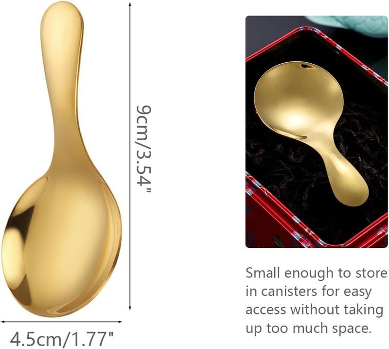 ICSTM Small Scoops for Canisters,4 Pcs Coffee Scoops,Short Handle Spoons for Salt Sugar Condiments Coffee Tea Dessert (Gold) - Image 3